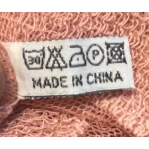 Womens Embroidered Ombre Lace Kimono Boho Sheer 3/4 Sleeve Rose OSFM 48x20 - Picture 6 of 6